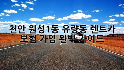 천안 원성1동, 유량동 렌트카 보험 가입 완벽 가이드