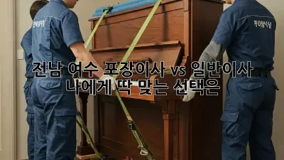 전남 여수 포장이사 vs 일반이사, 나에게 딱 맞는 선택은? 🚚💨