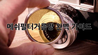 메쉬필터거름망 완벽 가이드